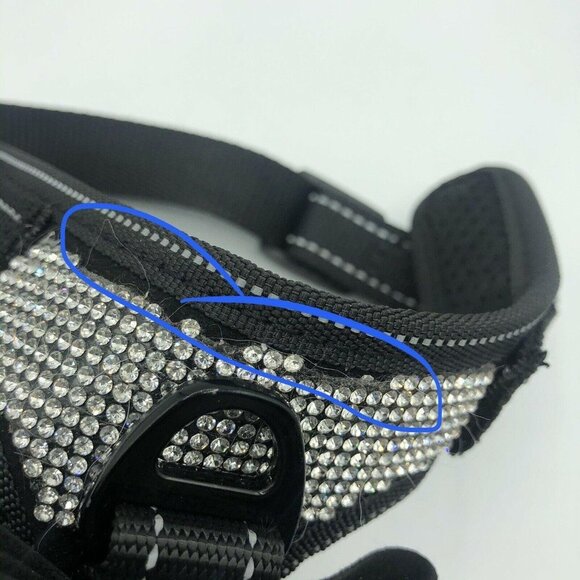 3/$30  Rhinestone Dog Harness Reflective Bling Nylon Dog Vest with Sparkly Bow - Picture 8 of 11